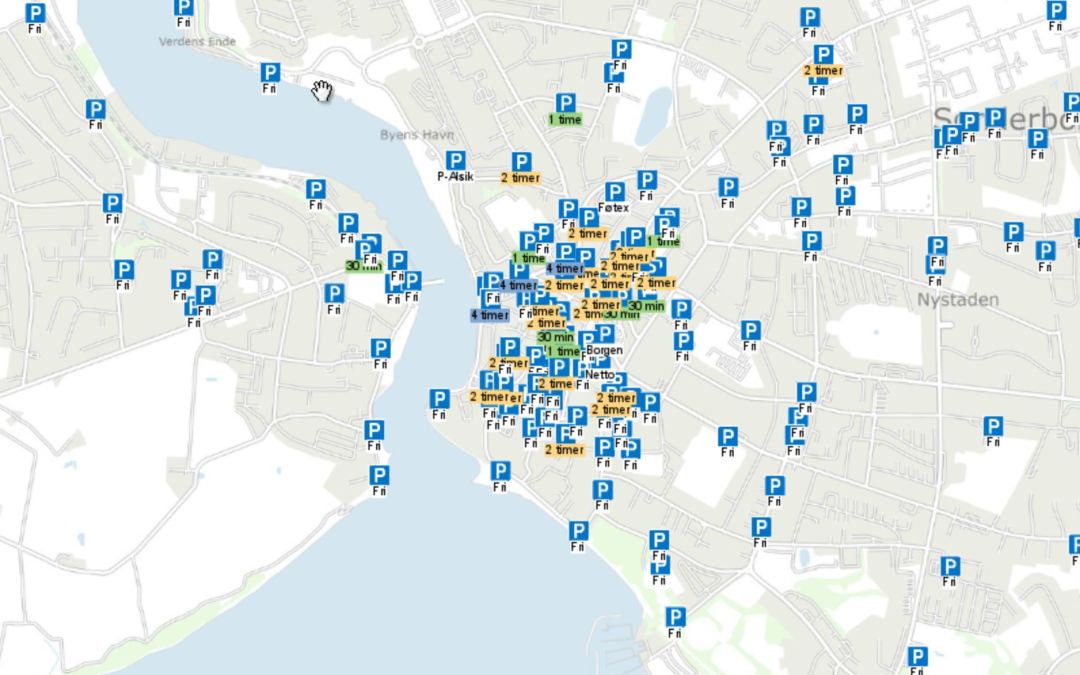 Find parkeringspladser i Sønderborg midtby