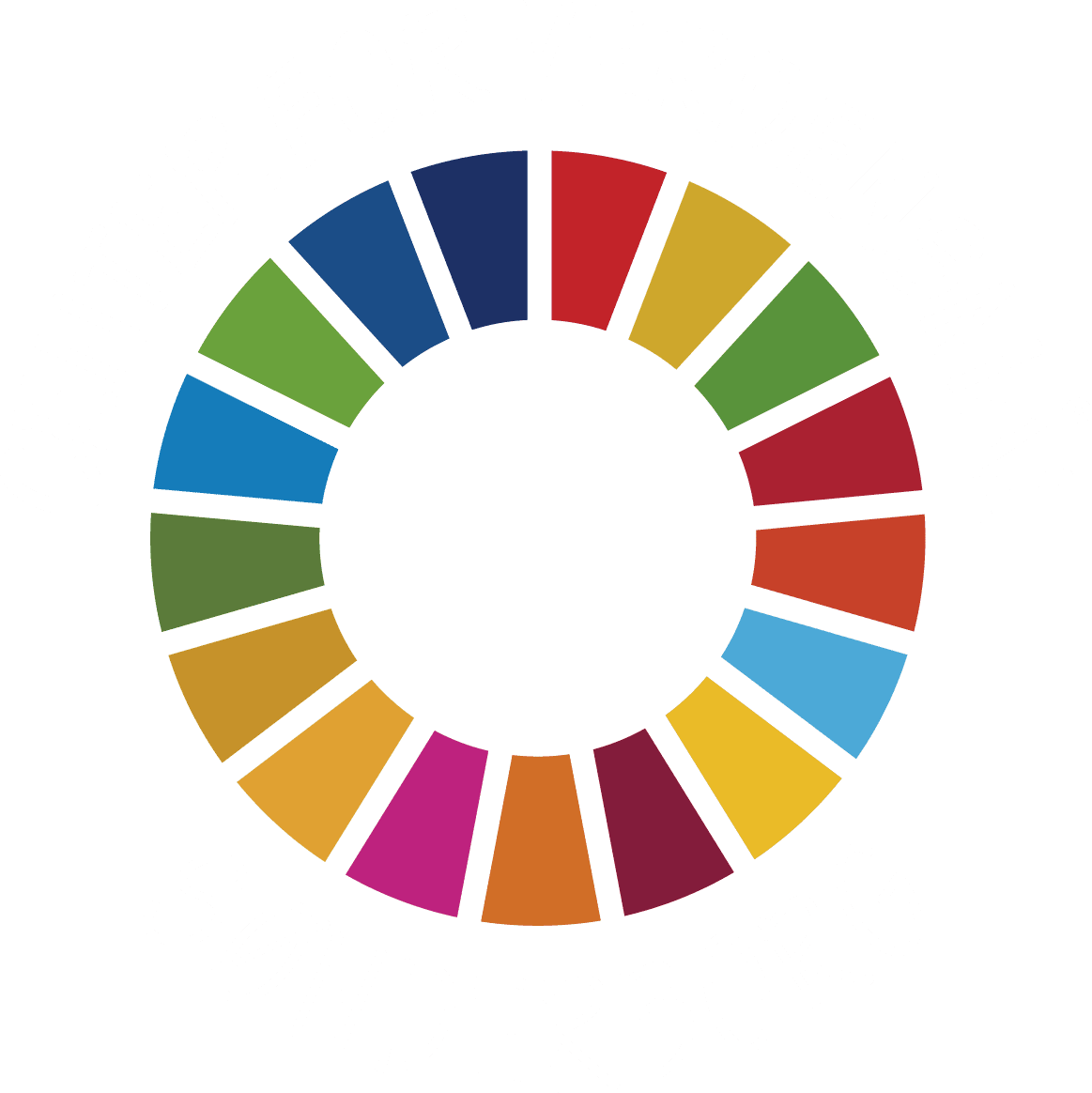 Ein kreisförmiges Logo mit 17 farbigen Segmenten, die die UN-Nachhaltigkeitsziele symbolisieren. Der Schriftzug „CENTER FOR GLOBAL GOALS SØNDERBORG“ ist in weißer, abgerundeter Schrift um den Kreis herum angeordnet. Ein kreisförmiges Logo mit 17 farbigen Segmenten, die die UN-Nachhaltigkeitsziele symbolisieren. Der Schriftzug „CENTER FOR GLOBAL GOALS SØNDERBORG“ ist in weißer, abgerundeter Schrift um den Kreis herum angeordnet.
