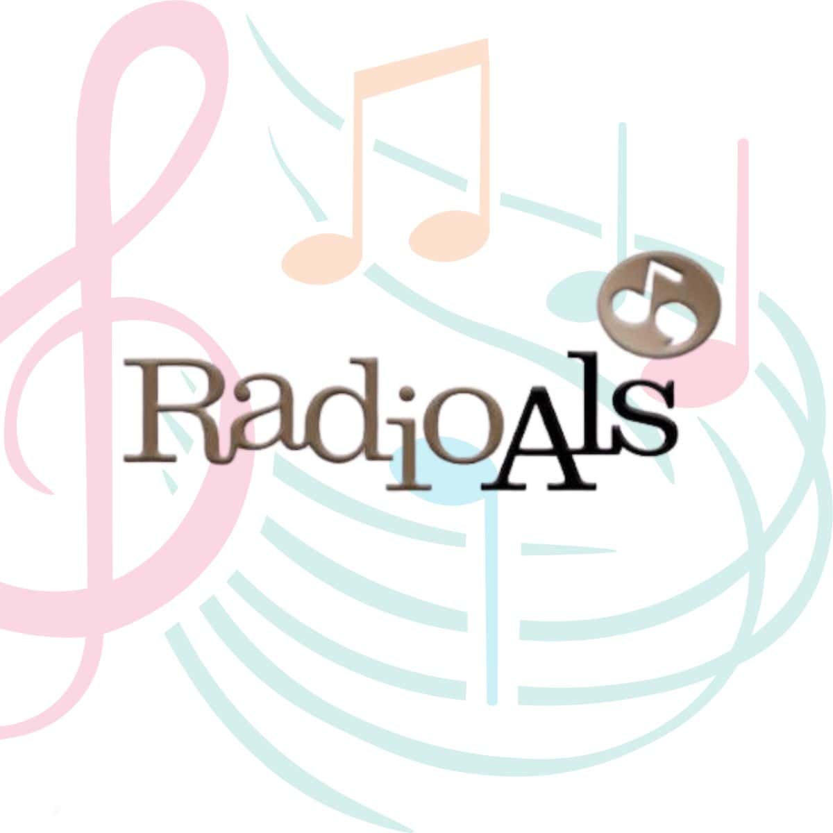 Radio Als logo med musiknoter Radio Als logo med musiknoter og bløde farver, symboliserer lokal radio og musik.